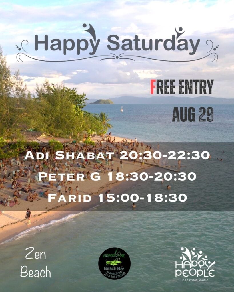 Beach Party by Happy People · Grasshopper bar, Zen beach · Koh Phangan