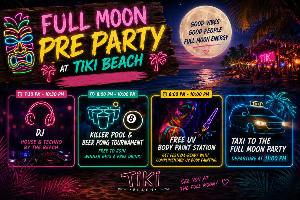 Full Moon Pre-Party @ Tiki Beach · Tiki Beach Resort · קופנגן