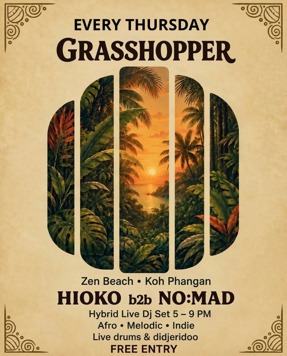 GRASSHOPPER at Zen Beach · Grasshopper bar at Zen beach · Koh Phangan