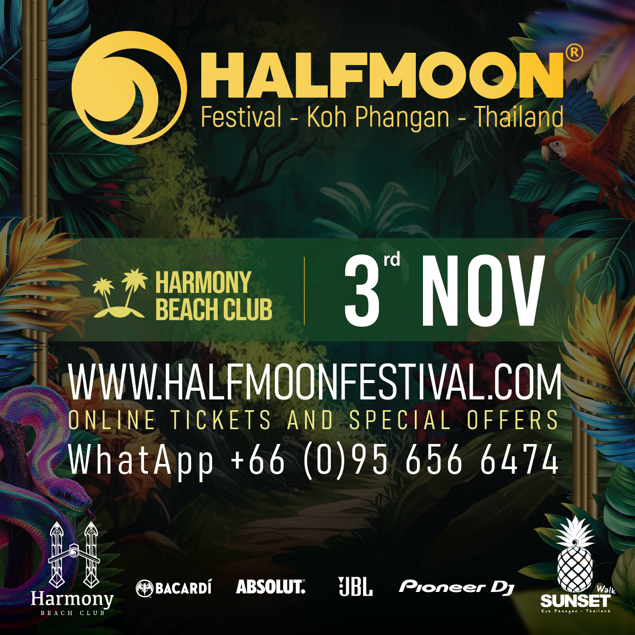 Halfmoon Festival — Harmony Beach Club · Harmony Beach Club · Koh Phangan