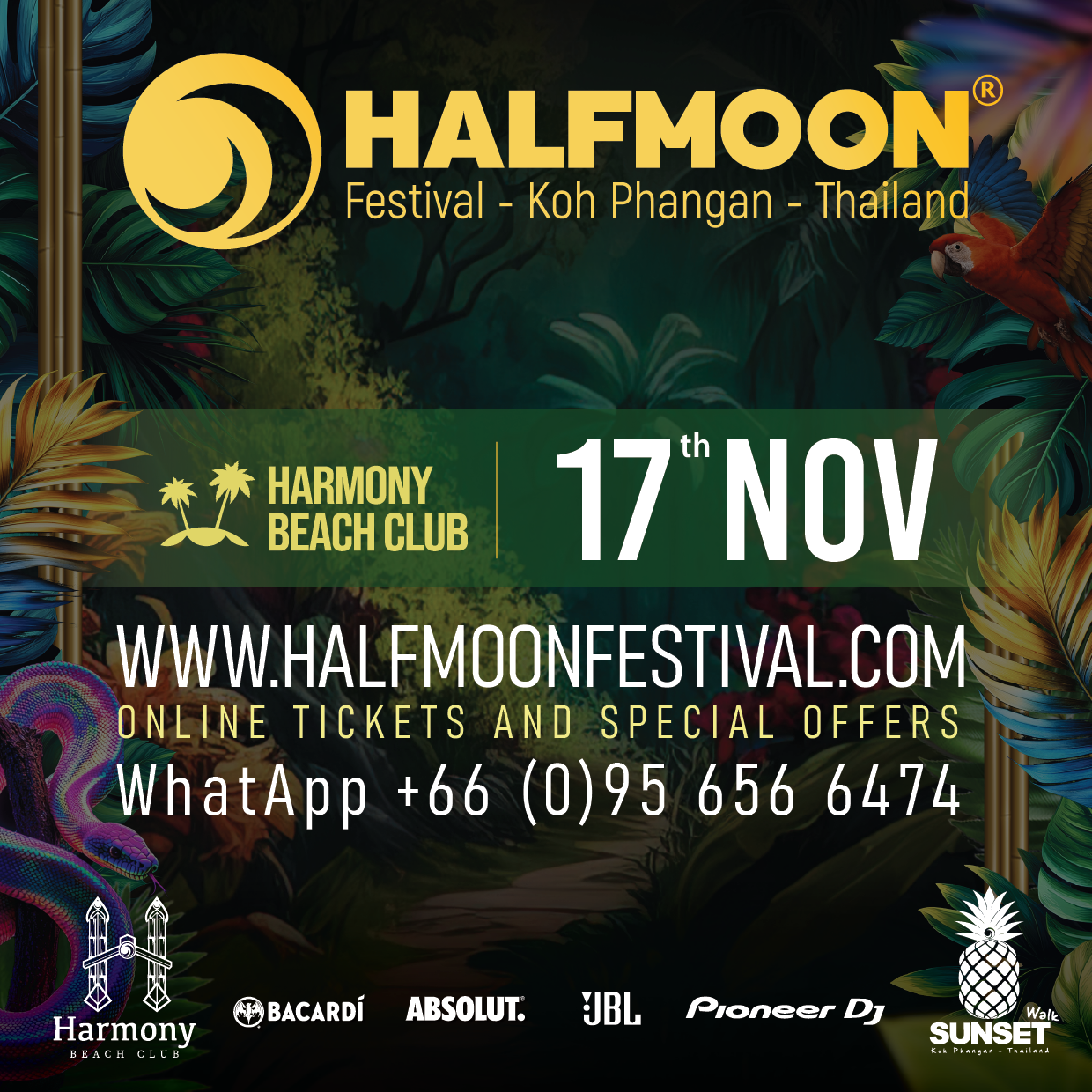 Halfmoon Festival — Harmony Beach Club · Harmony Beach Club · Koh Phangan