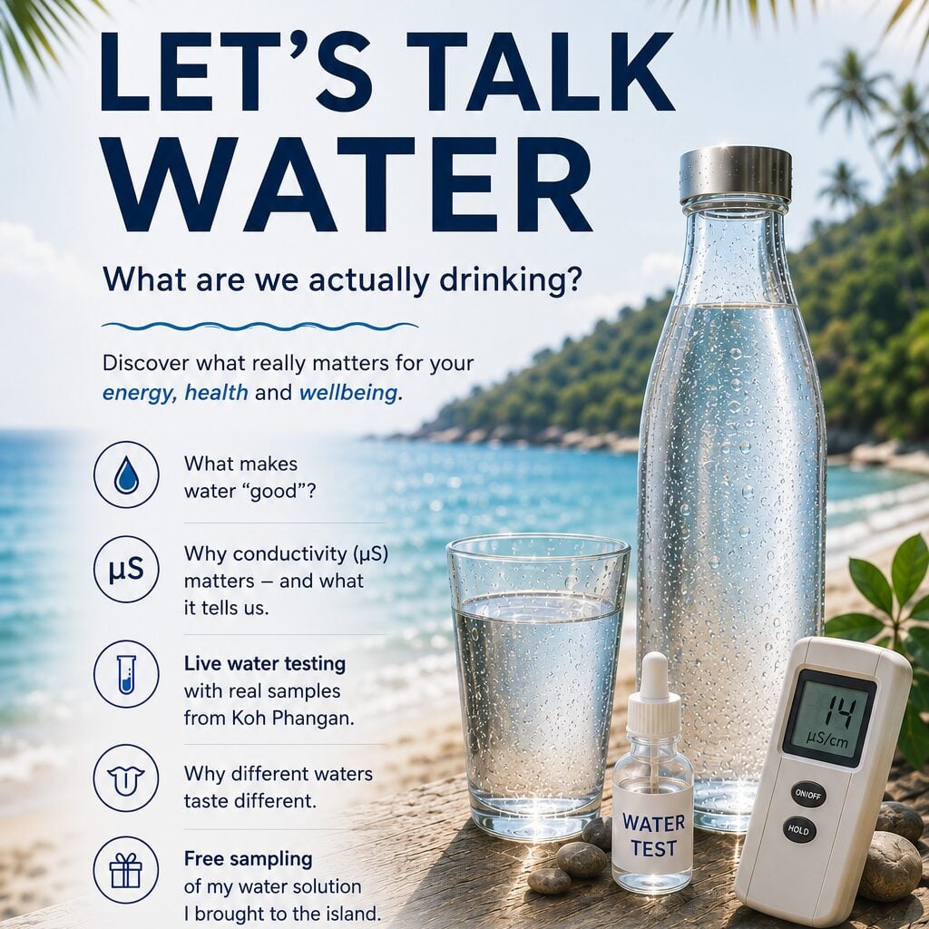Let's Talk Water: What Are We Actually Drinking? · Q’s · Koh Phangan