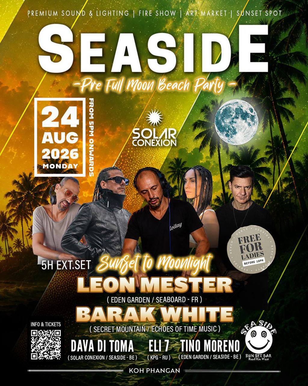 SEASIDE Pre Full Moon Beach Party · SEASIDE SUNSET BAR · Koh Phangan