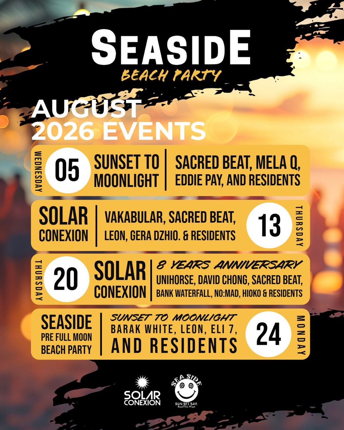 Seaside Pre Full Moon Beach Party at Seaside Sunset Bar · קופנגן · Crazy GAKKO