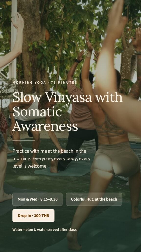 Slow Vinyasa with Somatic Awareness · Colorful Hut · Koh Phangan