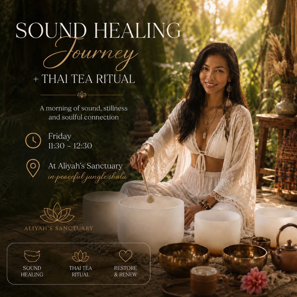 Sound Healing Journey + Thai Tea Ritual · Aliyah’s Sanctuary · Koh Phangan · Crazy GAKKO