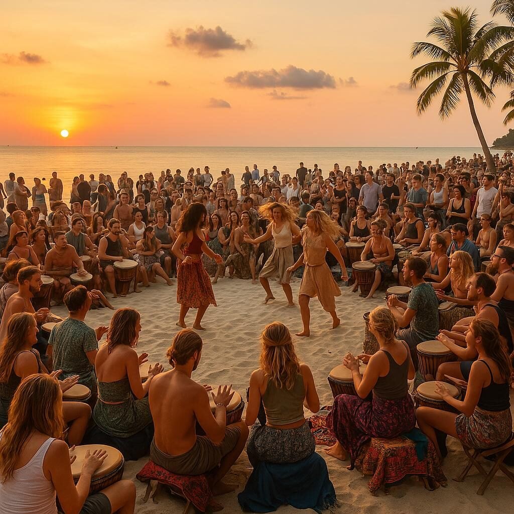 Sunset Drum Circle · Zen Beach · Koh Phangan · Crazy GAKKO