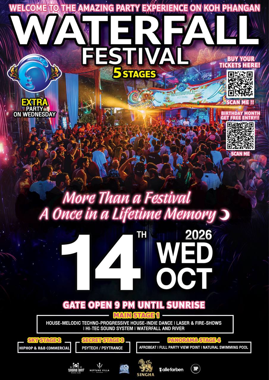 Waterfall Festival · WATERFALL FESTIVAL · Koh Phangan