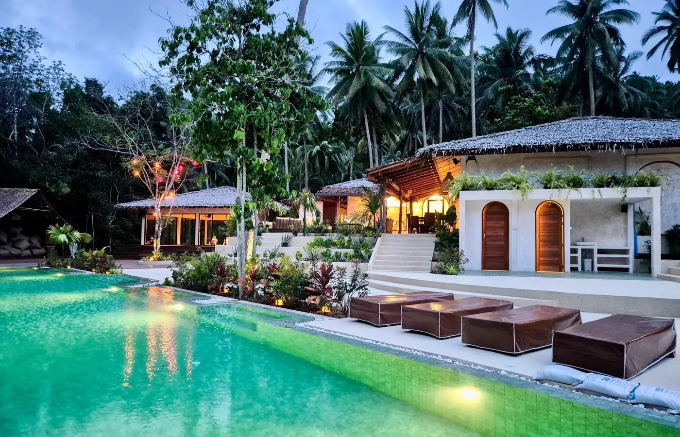 Pool and tropical grounds at Arcana Wellness Village Koh Phangan