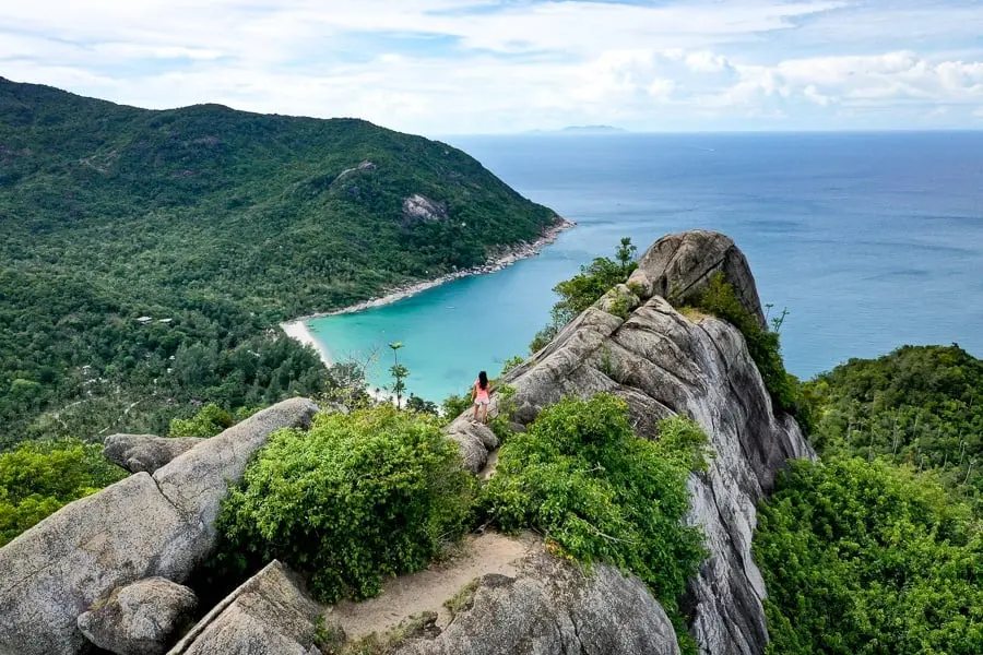 Aerial view from Bottle Beach Viewpoint in northern Koh Phangan
