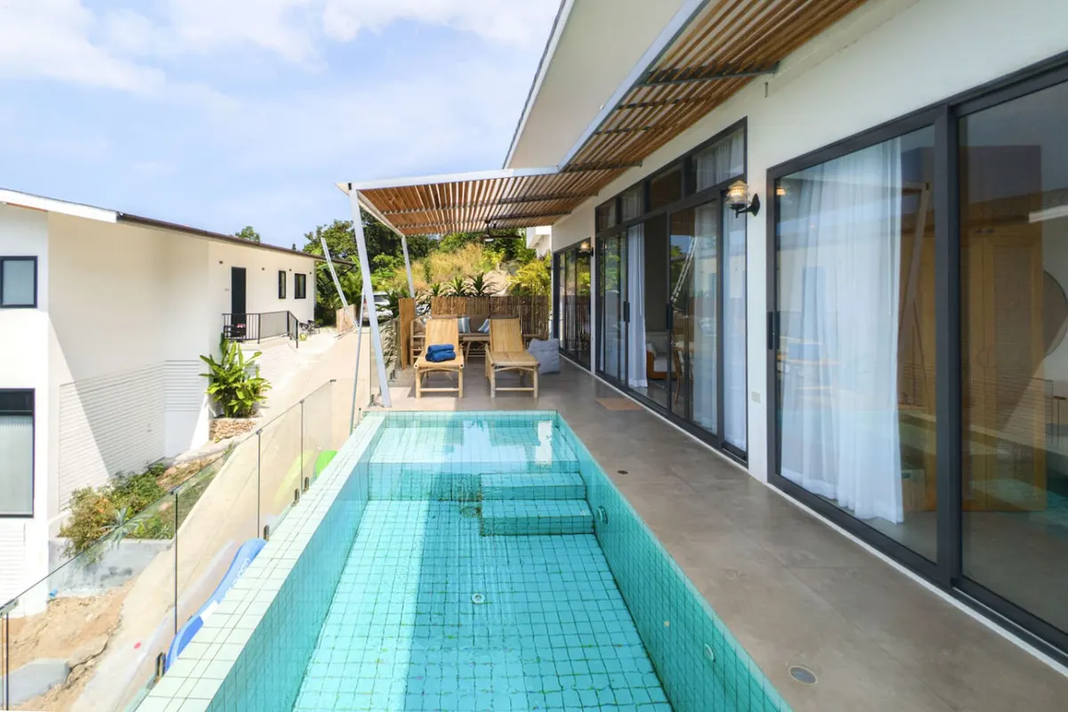 Chi Villa, Haad Yao area — narrow private pool along the house — Crazy GAKKO Stay