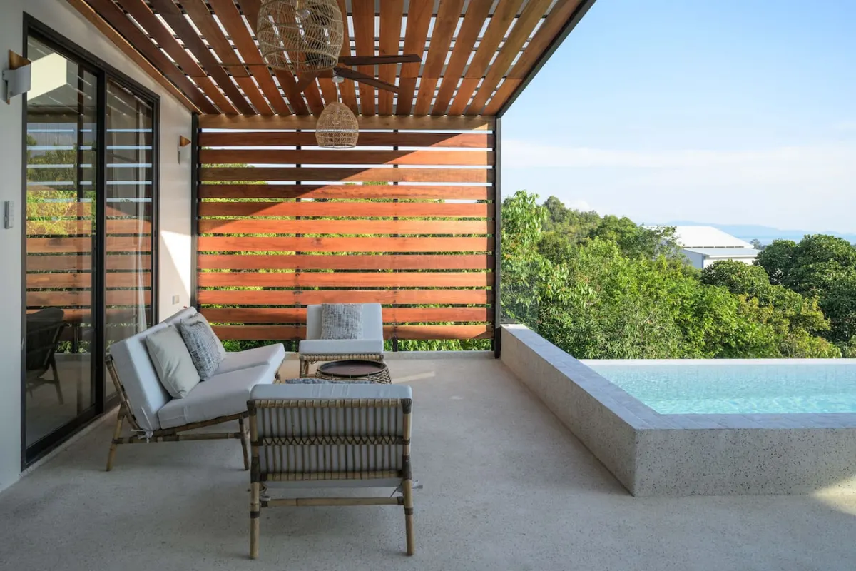 4BR Seaview Villa near Haad Yao, Haad Yao area — private infinity pool beside the villa — Crazy GAKKO Stay