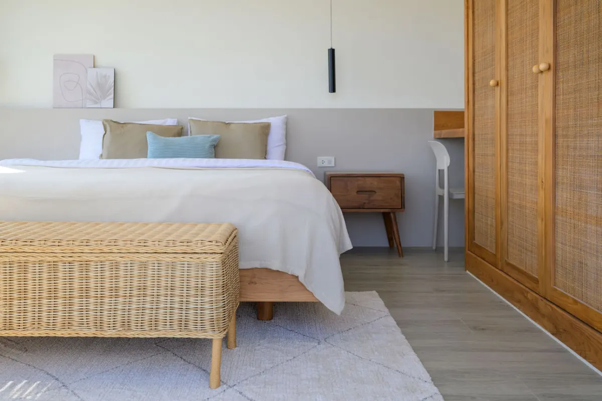4BR Seaview Villa near Haad Yao, Haad Yao area — bedroom with light wood furnishings — Crazy GAKKO Stay