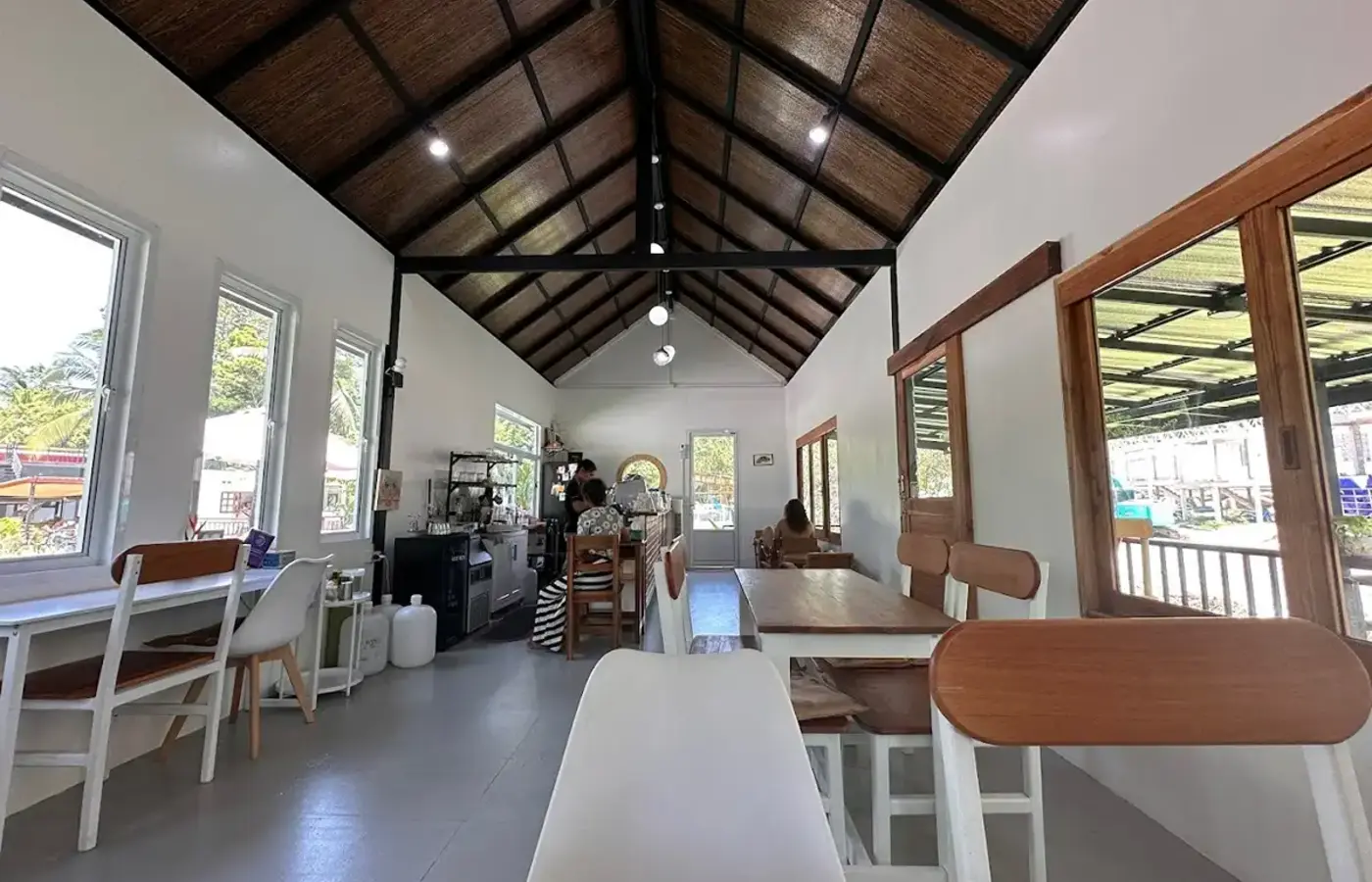 Bright quiet interior at Young Son Cafe Koh Phangan