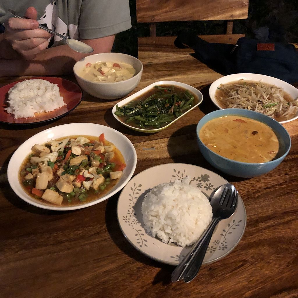 Rustic outdoor tables at Ying Ying’s Kitchen